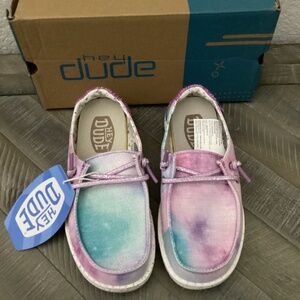 Hey Dude Kids Moccasins - Pink and Blue